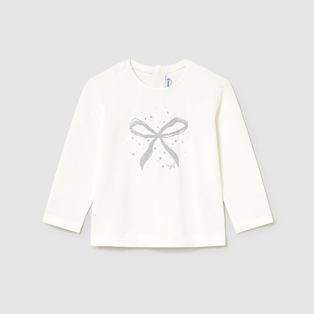 Camiseta básica corazones blanca - Mayoral