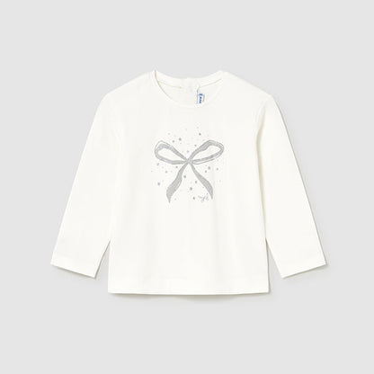 Camiseta básica corazones blanca - Mayoral