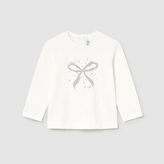 Camiseta básica corazones blanca - Mayoral