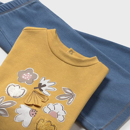 Conjunto pantalón y sudadera mostaza - Mayoral