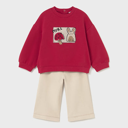 Conjunto pantalón y sudadera rojo - Mayoral