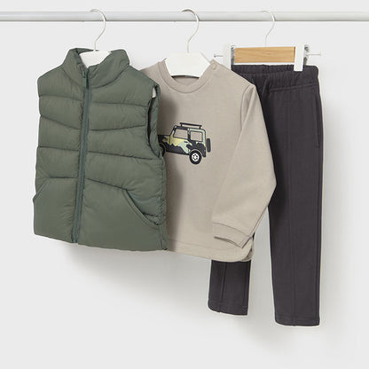 Conjunto chaleco 3 piezas verde - Mayoral