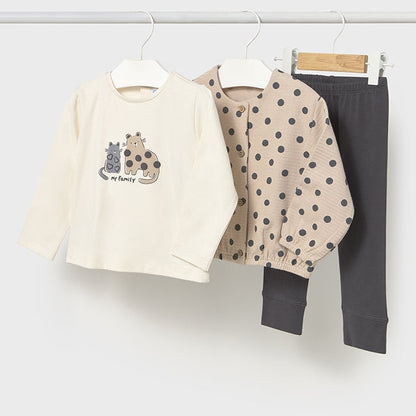 Conjunto 3 piezas lunares beige - Mayoral