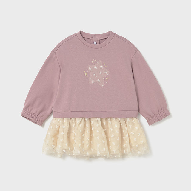 Vestido combinado tul estrella rosa - Mayoral