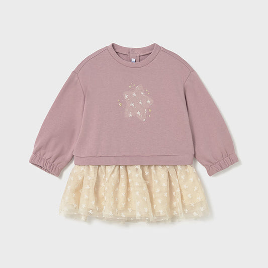 Vestido combinado tul estrella rosa - Mayoral