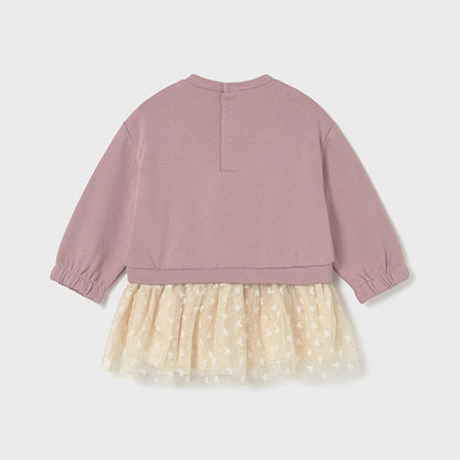 Vestido combinado tul estrella rosa - Mayoral