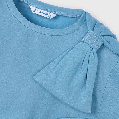 Sudadera lazo niña celeste - Mayoral