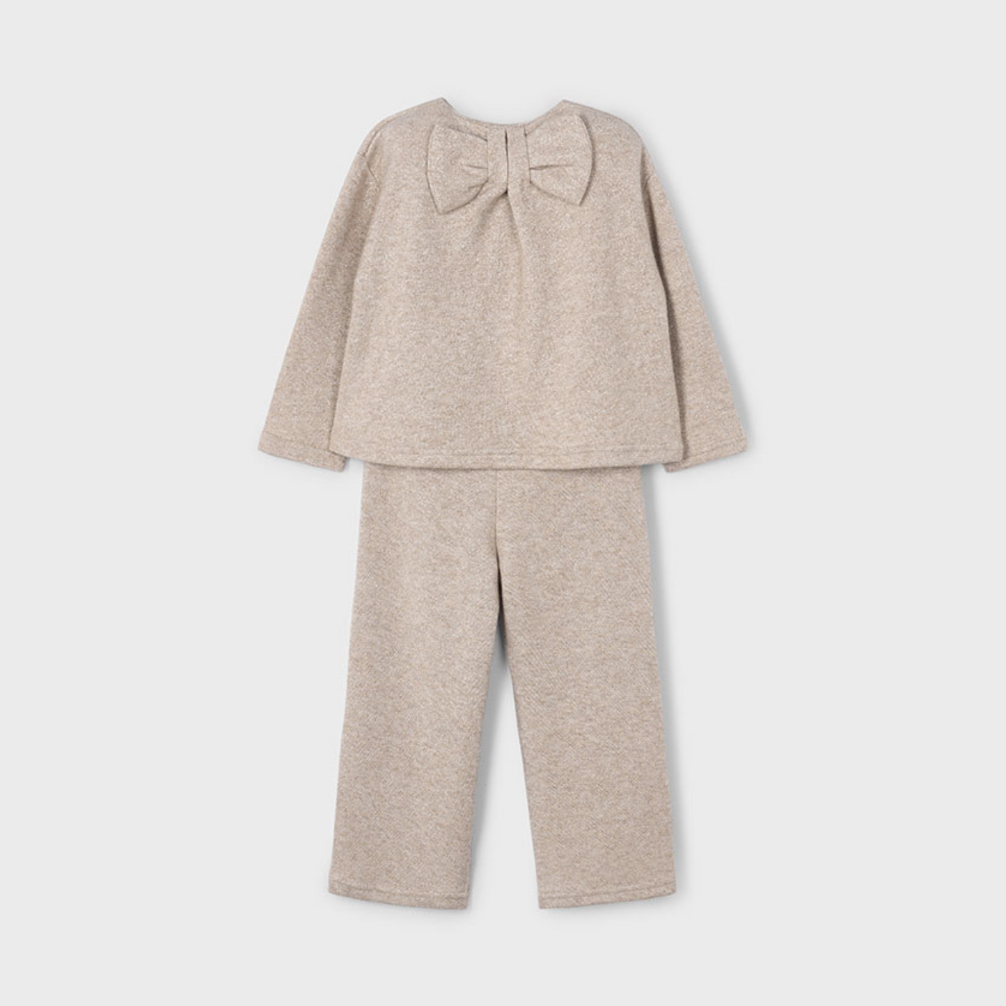 Conjunto pantalón y jersey glitter beige - Mayoral