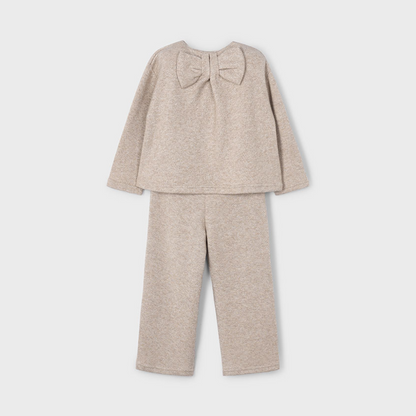 Conjunto pantalón y jersey glitter beige - Mayoral