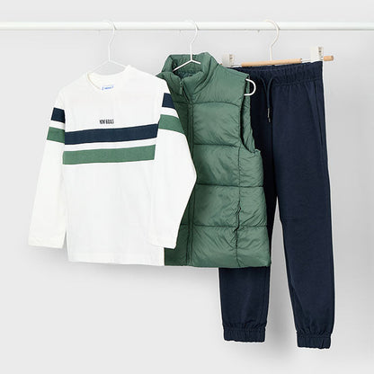 Conjunto chaleco 3 piezas kids verde - Mayoral