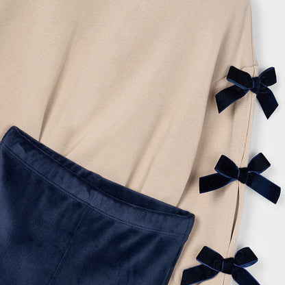 Conjunto legging y sudadera lazos marino - Mayoral