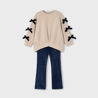 Conjunto legging y sudadera lazos marino - Mayoral