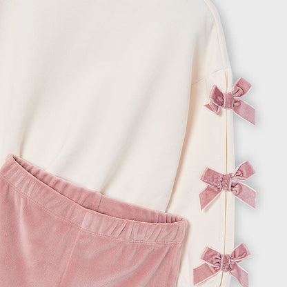Conjunto legging y sudadera lazos rosa - Mayoral