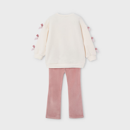 Conjunto legging y sudadera lazos rosa - Mayoral
