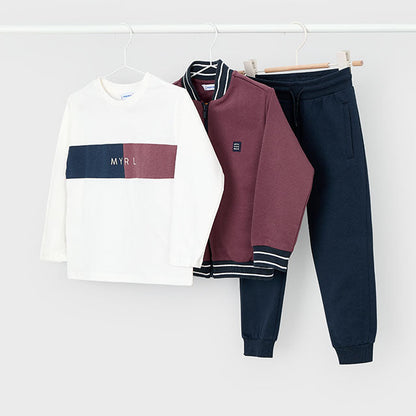 Chándal 3 piezas bomber ciruela - Mayoral