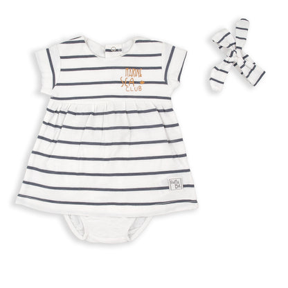 Vestido 3 piezas rayas marinero - BabyBol