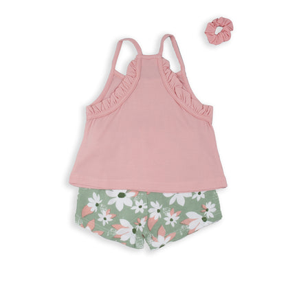 Conjunto 2 piezas y coletero flowers - BabyBol