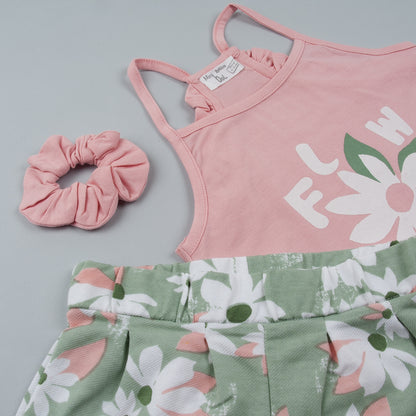 Conjunto 2 piezas y coletero flowers - BabyBol