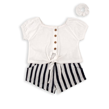 Conjunto 2 piezas y coletero rayas azules - BabyBol