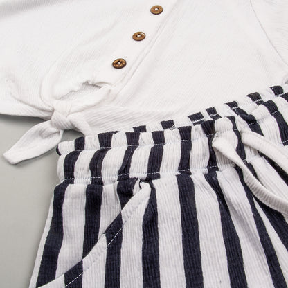 Conjunto 2 piezas y coletero rayas azules - BabyBol