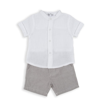 Conjunto rayas gris - BabyBol