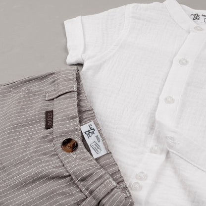 Conjunto rayas gris - BabyBol