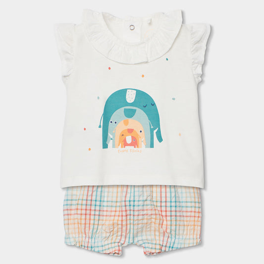 Conjunto bebé algodón blanco elefante - Boboli