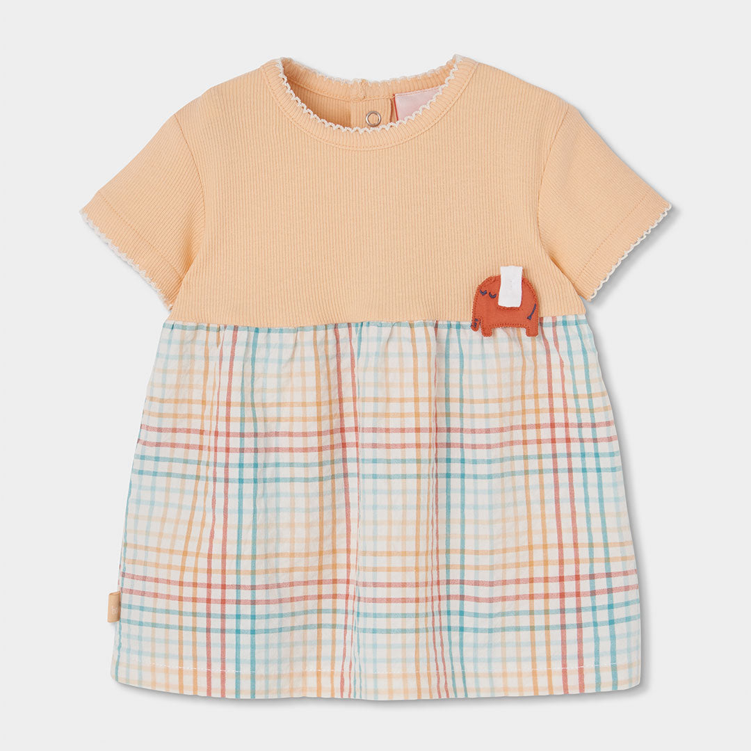 Vestido punto combinado elefante beige - Boboli