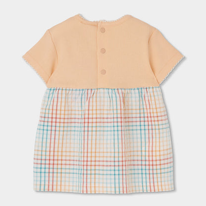 Vestido punto combinado elefante beige - Boboli