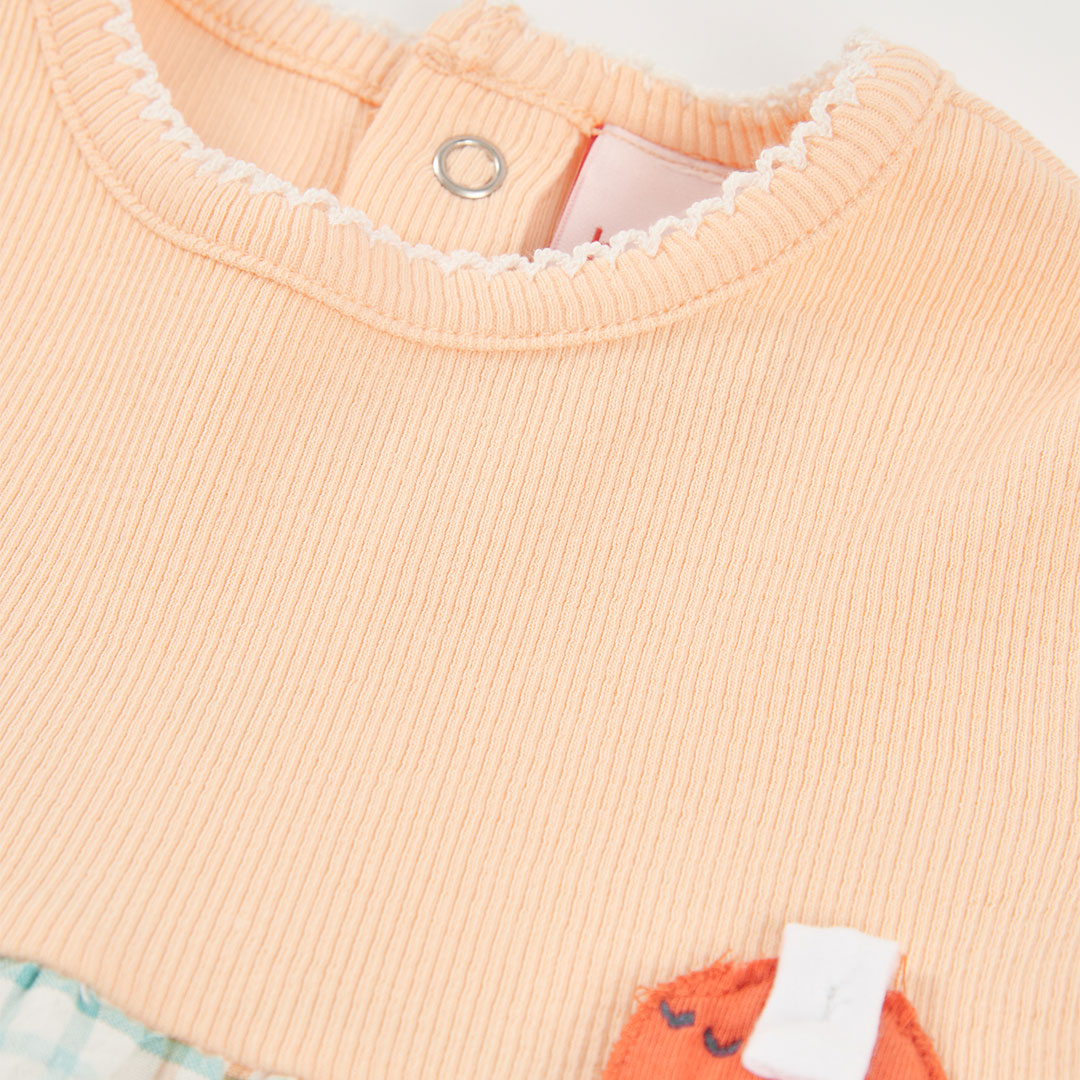 Vestido punto combinado elefante beige - Boboli