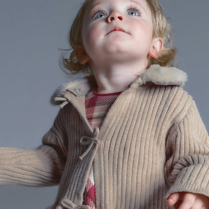 Rebeca Tricot Cuello Pelo Beige - Mayoral