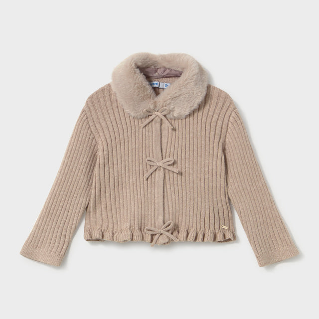 Rebeca Tricot Cuello Pelo Beige - Mayoral