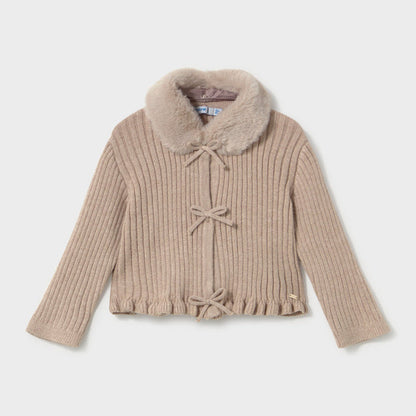 Rebeca Tricot Cuello Pelo Beige - Mayoral