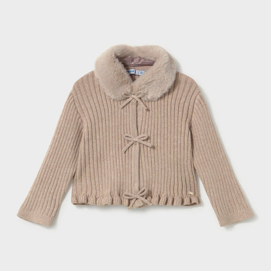 Rebeca Tricot Cuello Pelo Beige - Mayoral