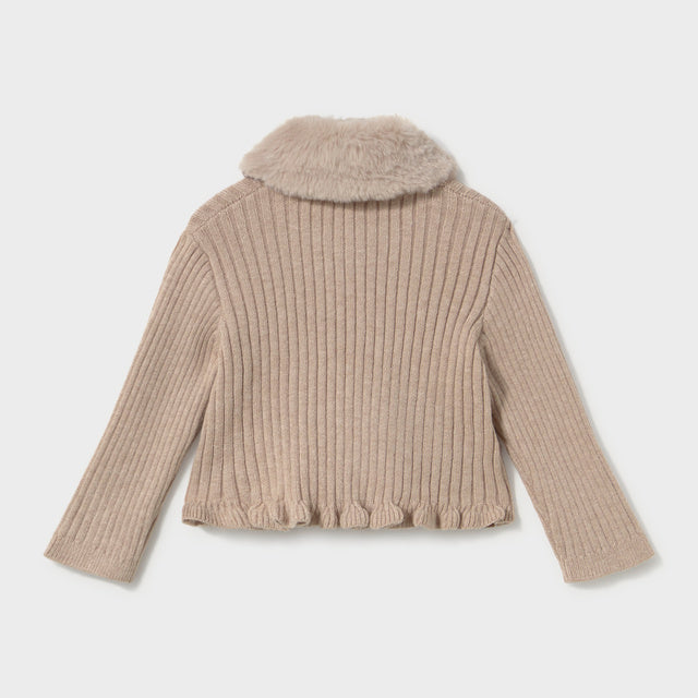 Rebeca Tricot Cuello Pelo Beige - Mayoral