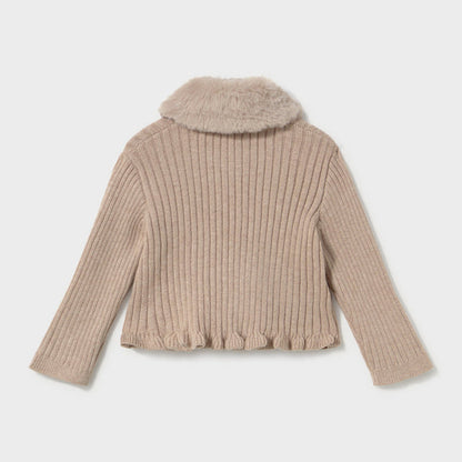 Rebeca Tricot Cuello Pelo Beige - Mayoral