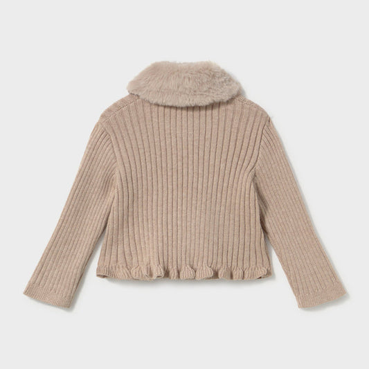 Rebeca Tricot Cuello Pelo Beige - Mayoral