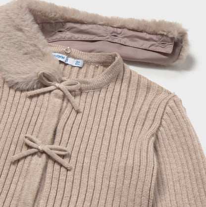 Rebeca Tricot Cuello Pelo Beige - Mayoral