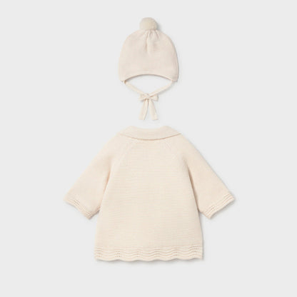 Abrigo tricot con gorro Cerámica - Mayoral