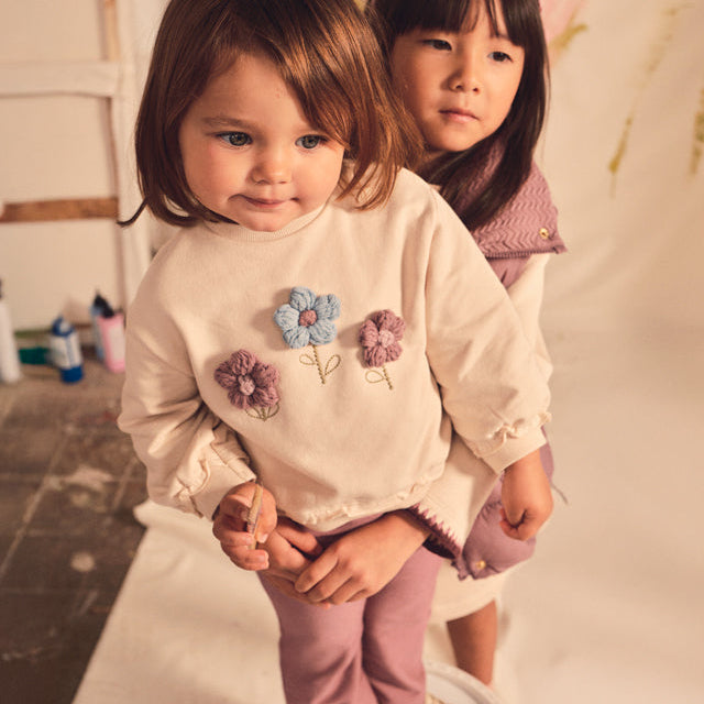 Conjunto sudadera y pantalón Flowers Rosa - Mayoral
