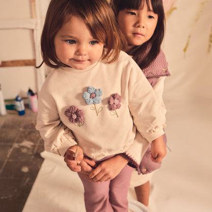 Conjunto sudadera y pantalón Flowers Rosa - Mayoral