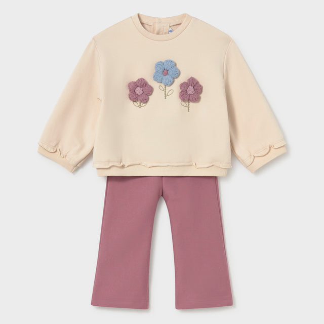 Conjunto sudadera y pantalón Flowers Rosa - Mayoral