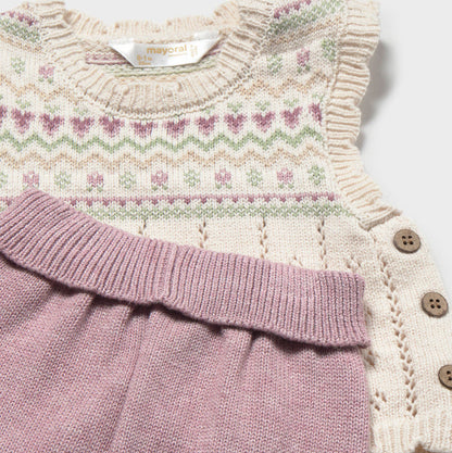 Conjunto leggings y chaleco tricot Malva - Mayoral