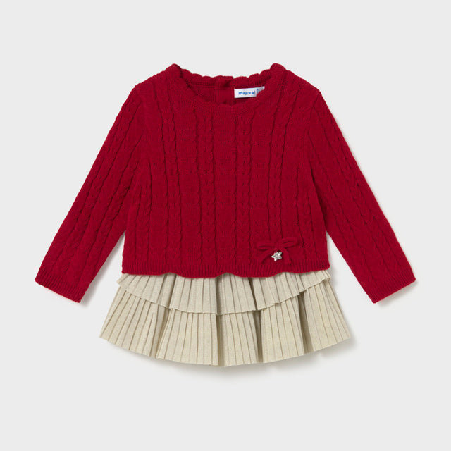 Conjunto falda volantes y jersey Rojo - Mayoral
