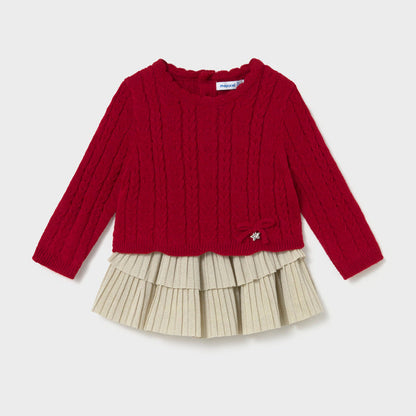 Conjunto falda volantes y jersey Rojo - Mayoral