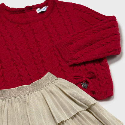 Conjunto falda volantes y jersey Rojo - Mayoral