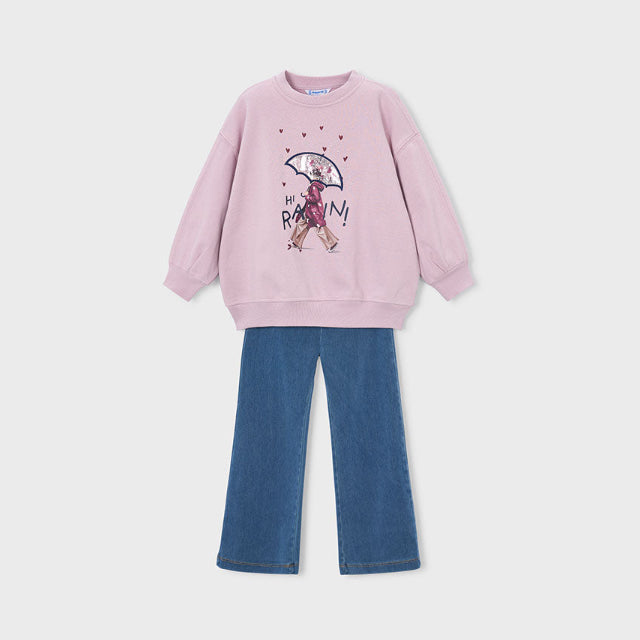 Conjunto legging y sudadera Rosa Rain - Mayoral