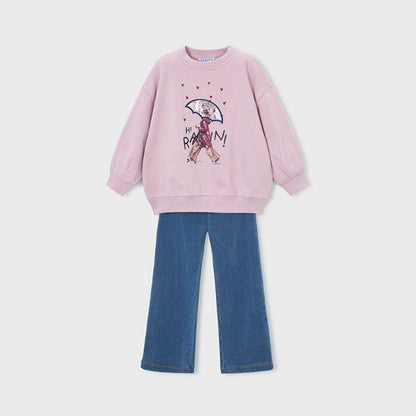 Conjunto legging y sudadera Rosa Rain - Mayoral