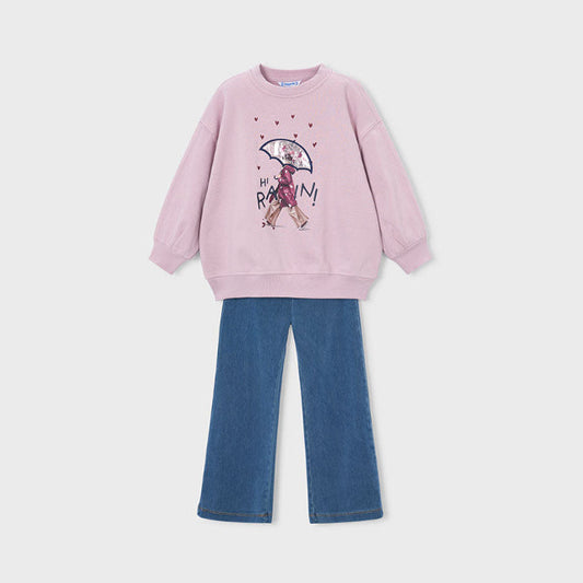 Conjunto legging y sudadera Rosa Rain - Mayoral