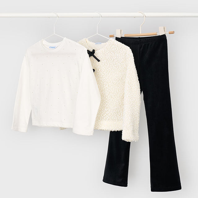 Conjunto 3 piezas camiseta, rebeca y legging Terciopelo - Mayoral